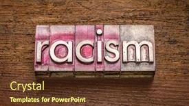 Presentation with racism - PPT theme featuring racism-word-abstract-in-gritty background and a tawny brown colored foreground