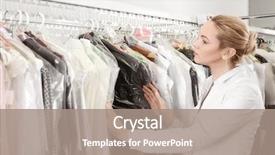  Presentation with dry cleaning - Beautiful theme featuring rack at dry-cleaning backdrop and a coral colored foreground