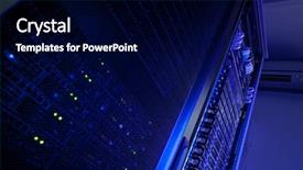  Presentation with data center - Colorful PPT theme enhanced with rack cluster in a data backdrop and a black colored foreground