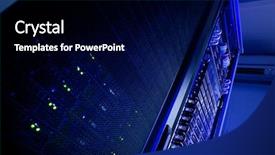  Presentation with power data center - Presentation design enhanced with rack cluster in a data background and a black colored foreground