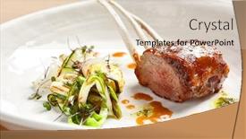  Presentation with main course - Slide set with rack-of-lamb-in-white background and a lemonade colored foreground