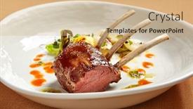  Presentation with main course - Audience pleasing slide set consisting of rack-of-lamb-in-white backdrop and a coral colored foreground
