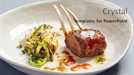  Presentation with main course - Cool new presentation theme with rack-of-lamb-in-white backdrop and a mint green colored foreground
