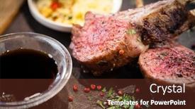  Presentation with couscous - PPT layouts featuring rack-of-new-zealand-lamb background and a tawny brown colored foreground