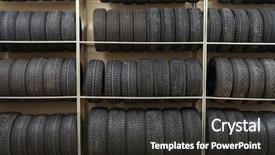  Presentation with tires - Cool new slide deck with rack with variety of car backdrop and a  colored foreground