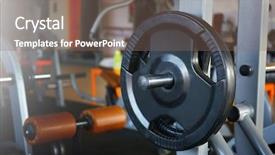  Presentation with weight - Amazing slide deck having rack with weight plate closeup backdrop and a gray colored foreground