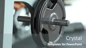  Presentation with weight - Colorful PPT layouts enhanced with rack-with-weight-plates backdrop and a gray colored foreground