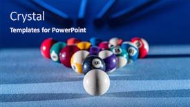  Presentation with triangle - Presentation consisting of racked-up-triangle-of-billiard background and a navy blue colored foreground