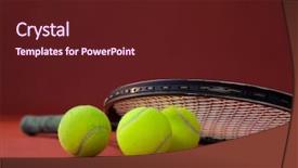  Presentation with maroon - Beautiful slides featuring racket on balls against maroon backdrop and a tawny brown colored foreground
