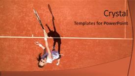  Presentation with top ten list - Amazing presentation design having rackets - top view of female tennis backdrop and a red colored foreground