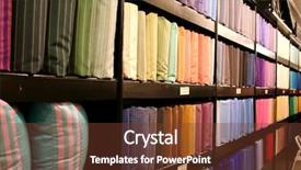 Presentation with silk - Slide deck with racks of multicolored silk fabric background and a tawny brown colored foreground