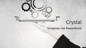  Presentation with industrial machine - Cool new theme with racks served on silver backdrop and a light gray colored foreground