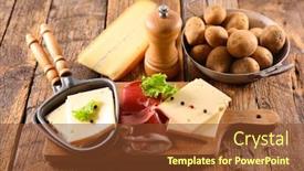  Presentation with potato - Audience pleasing slide deck consisting of raclette-cheese-with-ham backdrop and a tawny brown colored foreground