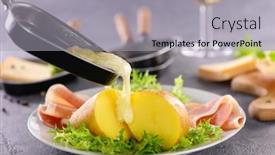  Presentation with lettuce - Cool new slide deck with raclette-cheese-with-potato-ham backdrop and a light gray colored foreground