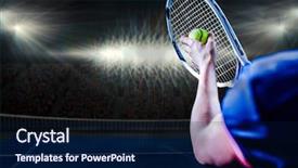  Presentation with illuminate - Beautiful PPT theme featuring racquet ready to serve backdrop and a navy blue colored foreground