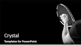  Presentation with tennis - Presentation theme enhanced with racquet ready to serve background and a black colored foreground