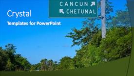  Presentation with mexico cancun - Beautiful PPT layouts featuring rad sign cancun and chetumal in costa maya of mexico backdrop and a teal colored foreground