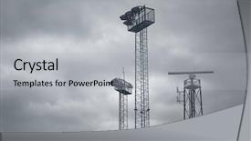  Presentation with radar - Colorful presentation design enhanced with radar and lamp towers backdrop and a light gray colored foreground