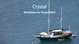  Presentation with sailboat - Cool new PPT theme with radar boat - green-hulled sailboat anchored backdrop and a  colored foreground