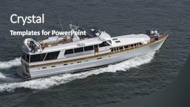  Presentation with luxury yacht - Slide set having radar boat - luxury yacht travelling at speed background and a  colored foreground