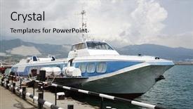  Presentation with speedboat - Amazing theme having radar boat - speedboat at a mooring backdrop and a light gray colored foreground