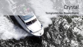  Presentation with speedboat - Audience pleasing PPT theme consisting of radar boat - white speedboat with a very backdrop and a light gray colored foreground