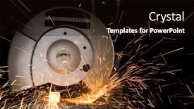  Presentation with casting metal - Amazing slides having radial-arm-saw-slices-through backdrop and a wine colored foreground