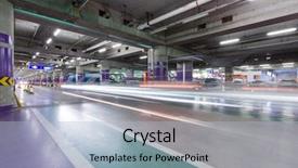  Presentation with underground metro rails - PPT theme consisting of sunset sky gradient background sweet background and a sky blue colored foreground