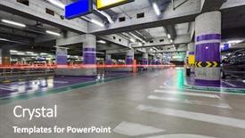  Presentation with airline industry airport parking aircraft - Slide set having water treatment plants background and a mint green colored foreground.