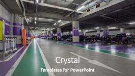 Presentation with parking system - Audience pleasing presentation design consisting of radial arrows - underground parking aisle backdrop and a  colored foreground