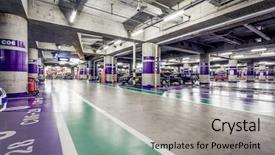  Presentation with underground cable - Slide deck with blue mountain village in winter background and a teal colored foreground.