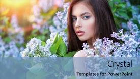  Presentation with summer flowers - Amazing PPT layouts having radiance - pretty young woman posing outdoors backdrop and a light blue colored foreground