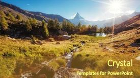  Presentation with scene - Colorful PPT theme enhanced with radiance - scenic surroundings with famous peak backdrop and a tawny brown colored foreground