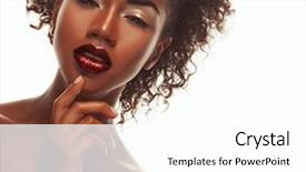  Presentation with african american presenter - Beautiful slide deck featuring radiance brown - attractive african american woman closeup backdrop and a pink colored foreground