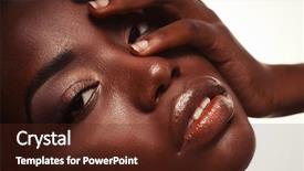  Presentation with african american presenter - PPT layouts having radiance brown - attractive african american woman closeup background and a tawny brown colored foreground