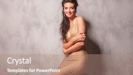  Presentation with globe hands cross - Slide set consisting of radiance brown - beautiful curly woman pose sitting background and a  colored foreground