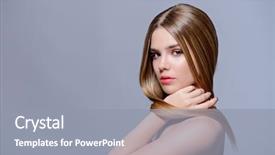  Presentation with hair tools and hairdressing concept - PPT layouts with radiant - beauty skin and hair concept background and a gray colored foreground