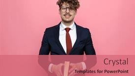  Presentation with navy blue - Presentation theme having radiant-fashion-man-in-navy background and a coral colored foreground