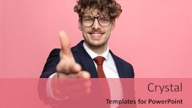  Presentation with navy blue - Presentation theme having radiant-young-businessman-in-navy background and a coral colored foreground