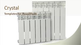  Presentation with brown sugar isolated on white - Slides with radiating - heating white radiator isolated background and a lemonade colored foreground