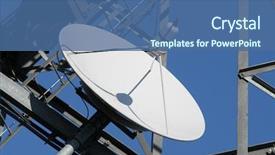  Presentation with radiation - Audience pleasing theme consisting of mobile radiation - satellite dish on comm's mast backdrop and a ocean colored foreground