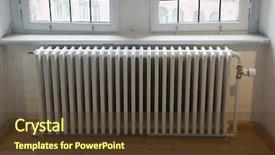  Presentation with aging - Audience pleasing slide deck consisting of radiation aging - closeup of a heating radiator backdrop and a tawny brown colored foreground