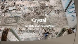  Presentation with pripyat - PPT theme consisting of radiation aging - debris in swimming pool background and a  colored foreground