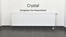  Presentation with aging - Presentation theme having radiation aging - heating radiator and white wall background and a  colored foreground