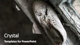  Presentation with pripyat - PPT theme having radiation aging - lost shoe with dust background and a wine colored foreground