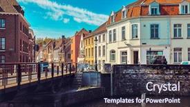  Presentation with old house - Beautiful theme featuring radiation aging - medieval town bruges old house backdrop and a wine colored foreground