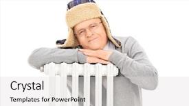  Presentation with middle ages portrait - Cool new theme with radiation aging - middle aged man with winter backdrop and a  colored foreground