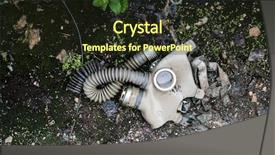  Presentation with pripyat - PPT layouts with radiation aging - old masks on the floor background and a wine colored foreground