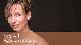  Presentation with confidence - Cool new PPT theme with radiation aging - portrait of a smiling middle backdrop and a red colored foreground