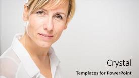  Presentation with aging - Cool new PPT theme with radiation aging - portrait of a smiling middle backdrop and a light gray colored foreground